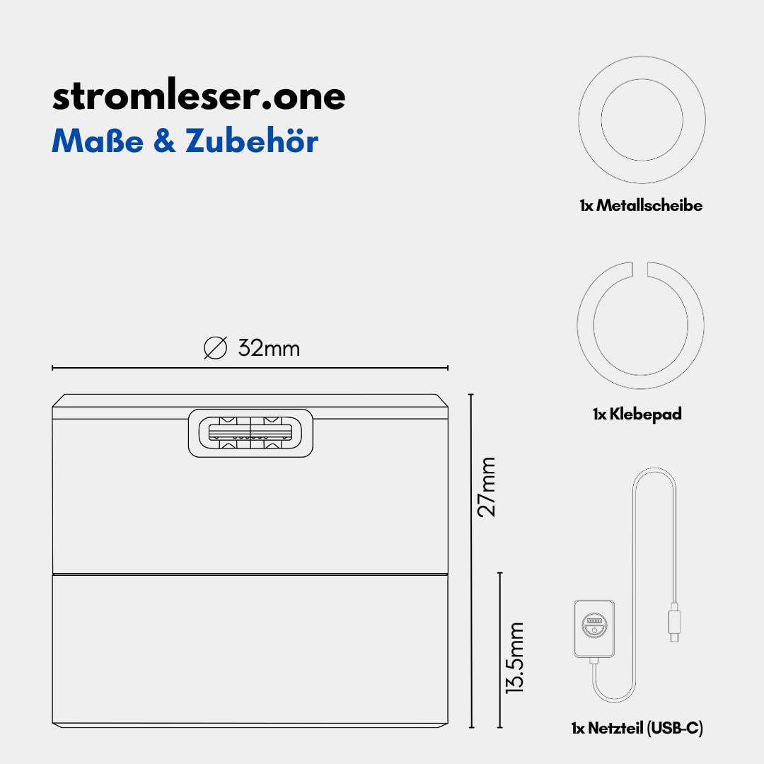 one mit Hutschienen - WLAN Stromzähler auslesen IR Lesekopf mit App | Verbrauchstracker für Balkonkraftwerke & Zuhause Smart Home Messgerät Energiemonitor Plug & Play