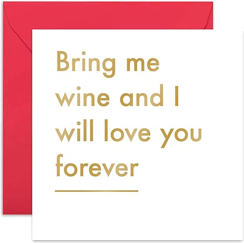 Old English Co. - Tarjeta de cumpleaños con texto en inglés Bring Me Wine, divertida tarjeta de alchohol para mejor amiga, tarjeta de amistad para disponible en Yaxa Colombia