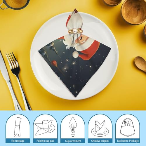 Servilletas de tela cuadradas para Navidad, pack 4 miniatura 7