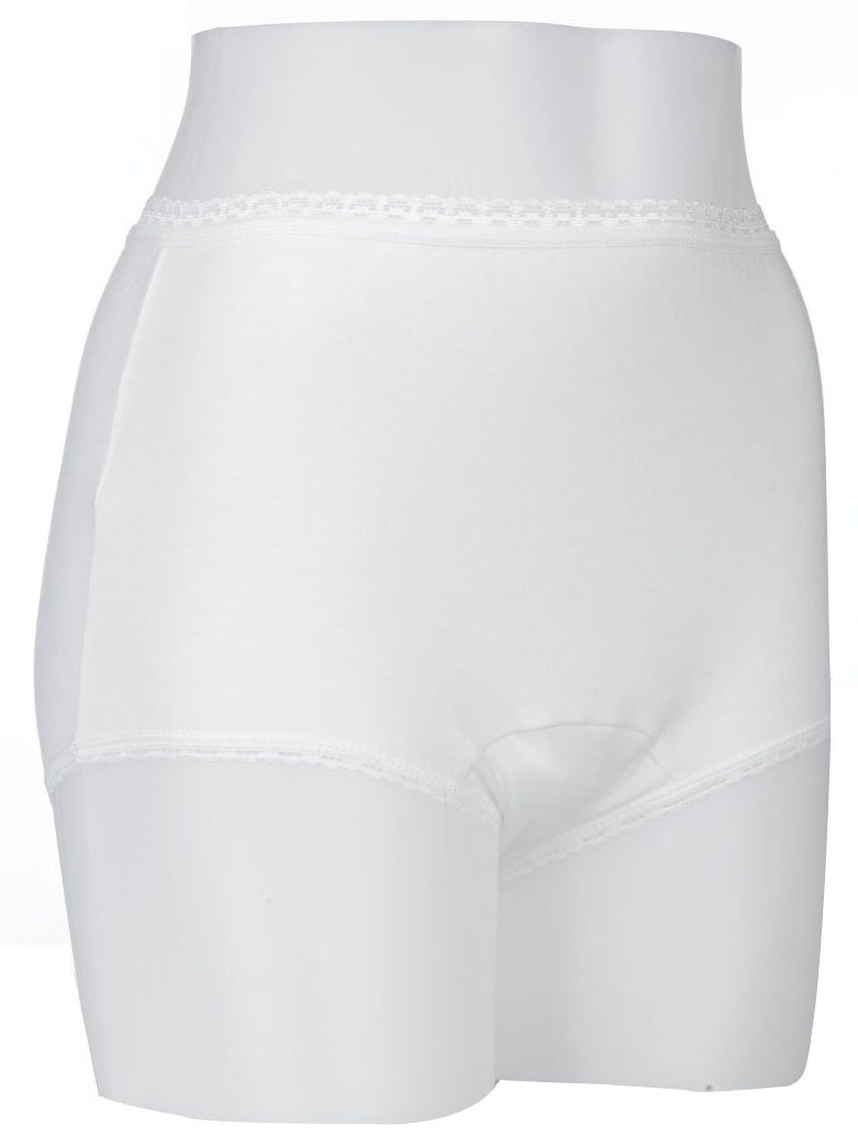 Kylie Lady Brief / Pant Washable Absorbent Incontinence Underwear, White, Large