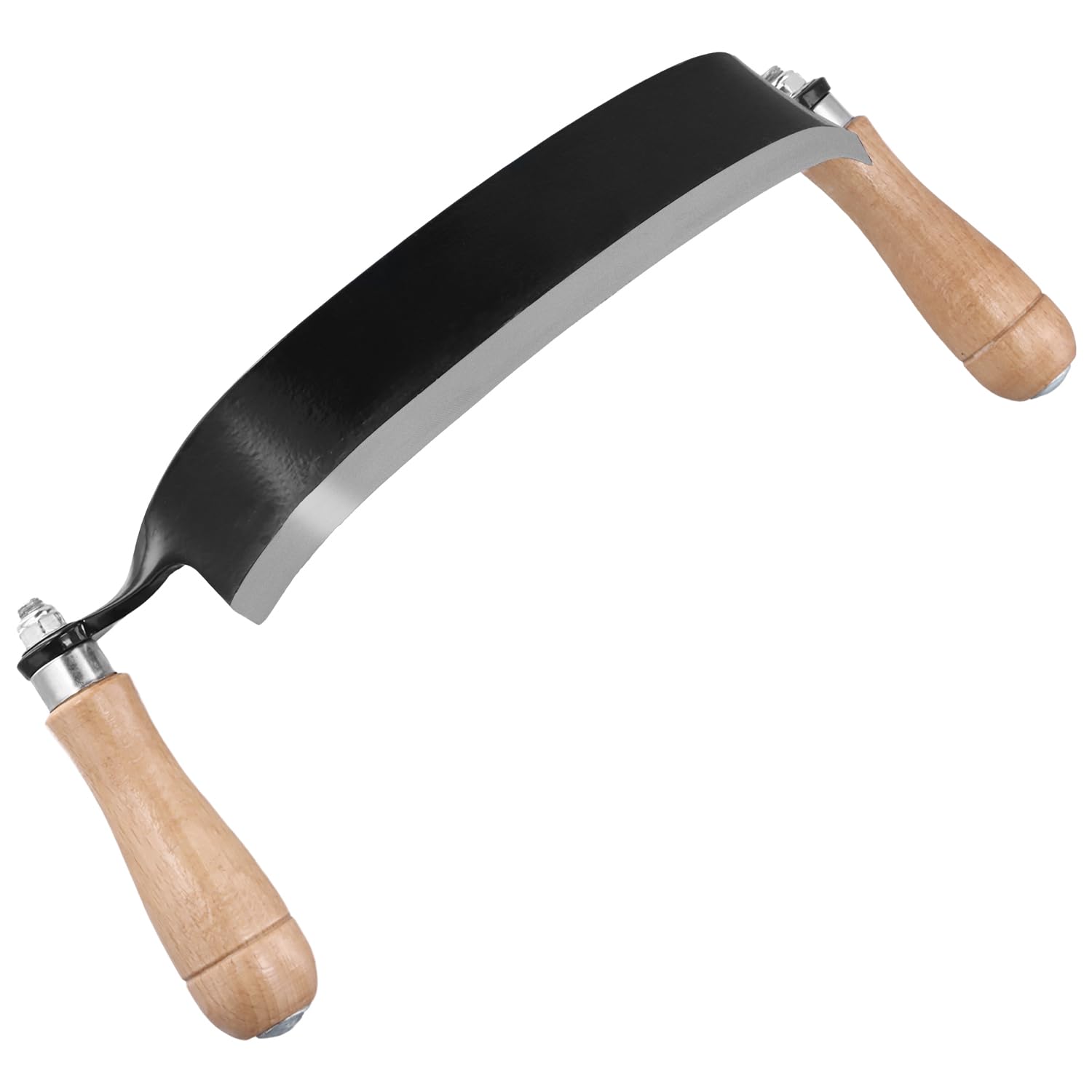 QWORK® Couteau à tirer courbés 250 mm, Lame acier à haute netteté, Poignées ergonomiques en bois