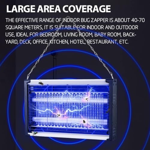Image of Electric Mosquito Killer Lamp, Indoor UV Insect Killer Machine with Dual UV Tubes, High Power Bug Zapper, Fly & Mosquito Trap for Home, Bedroom, Kitchen, Office (Silver-Black)