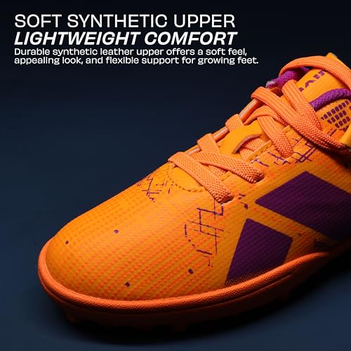 Image of Nivia Rabona 2.0 Turf Football Shoes for Kids (Orange)