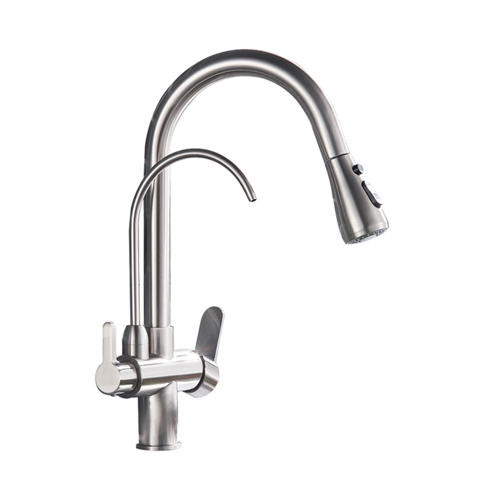 Grifo de cocina con filtro integrado de rotación suave y latón LWX