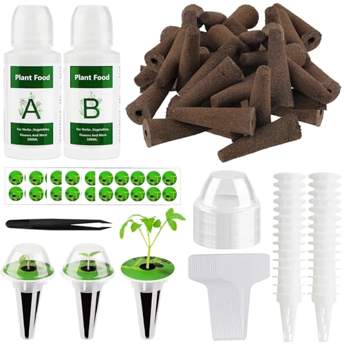 Coltivazione Indoor Kit Cialde Idroponiche Per Aerogarden - 125 Cialde Con Spugne, Etichette, Cestini E Cupole Cialde Coltivazione Semi Idroponica - Foto 4