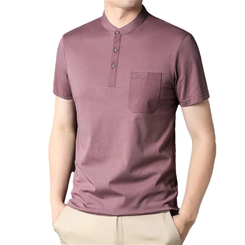 Polo para hombre, liso, de manga corta, informal, con cuello clásico, para el trabajo