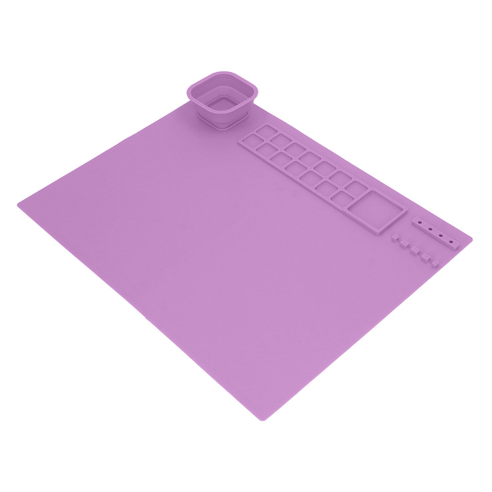 SIXRUN Tapis de Peinture en Silicone Tapis d'art en Silicone 49 X 39 Cm Matériau épais Facile à Nettoyer Grand Espace de Travail avec Tasse pour Enfants Peinture Dessin Graffiti et Collage à la