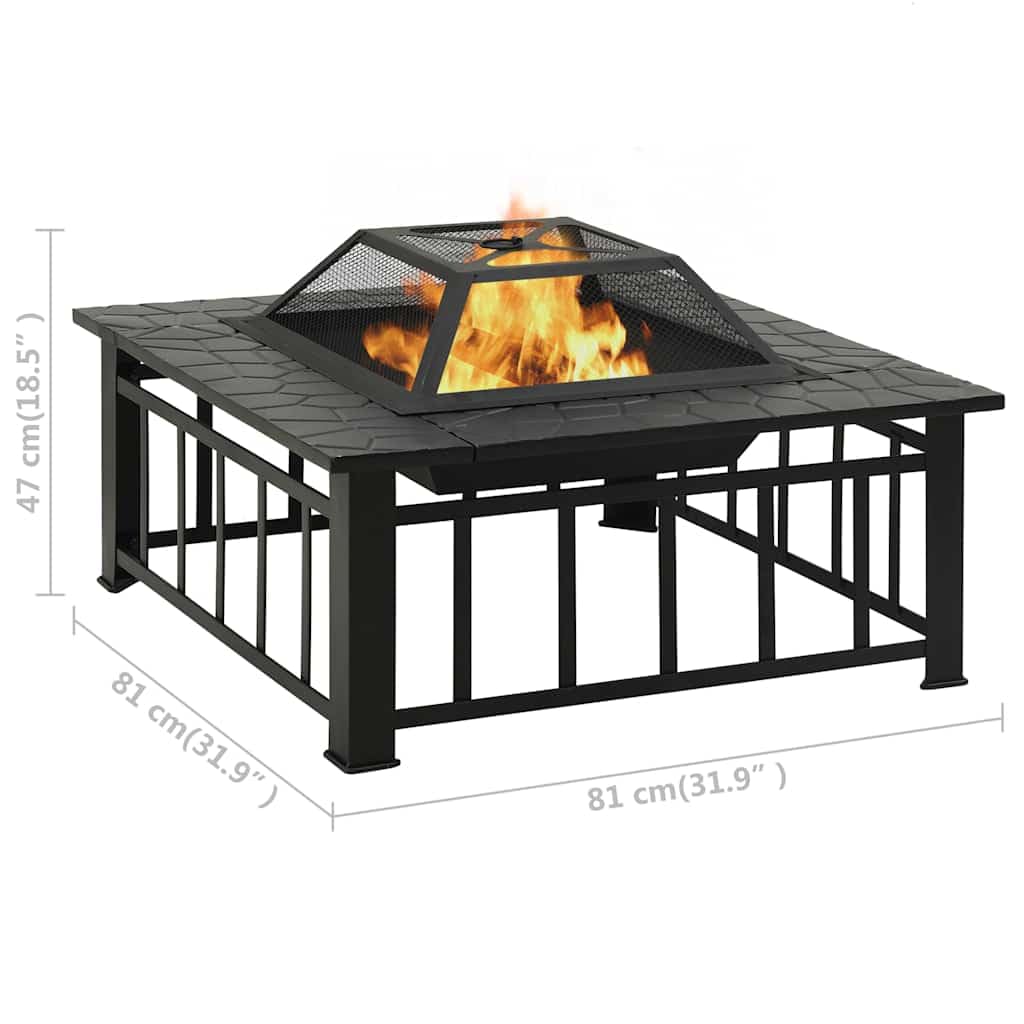 Kominek Patio stal 81 x 81 x 47 cm XXL
