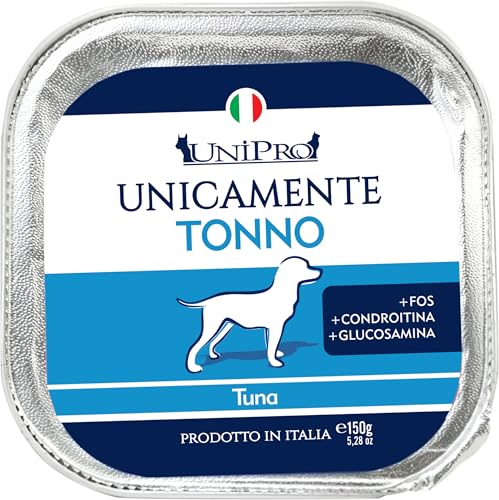 Unipro Comida húmeda monoproteica para perros, atún, 150 g, fabricada en Italia