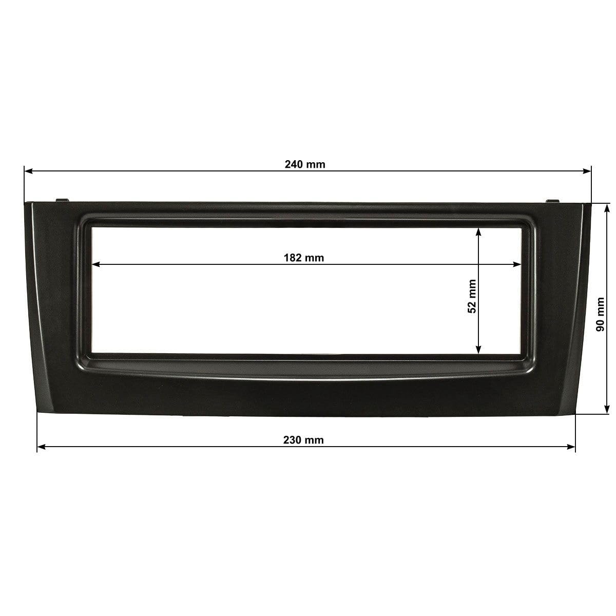 tomzz Audio 2414-019 Radioblende Set kompatibel mit FIAT Grande Punto Typ Bj.199 2005-2009 schwarz mit Radioadapter ISO Einbauschacht