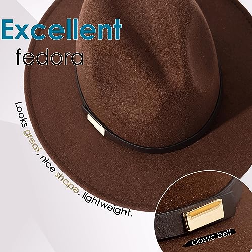 Image of Fedora Hats for Men Wide Brim Panama Hat with Classic Belt