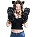 Leopard Full Animal Hood Hoddie Hat Faux Fur 3 In 1 Function