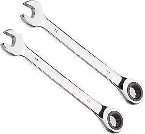 Vokenforu 17mm Ratchet Spanner, Ratcheting Combination Wrench, Hardened Chrome Vanadium Steel Open End Spanner Metric