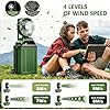 Portable Misting Fan with 30L Bucket, 30000mAh Rechargeable Battery Powered, 12Hrs Mist Rechargeable Fans, 4 Strong Winds, 4 Spray Mister, 3 Lighting Settings for Outdoor, Camping, Patios