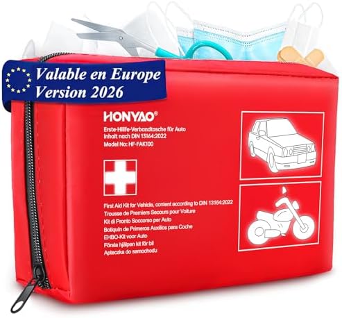 HONYAO Trousse Premiers Secours Voiture, Trousse à Pharmacie Conf...