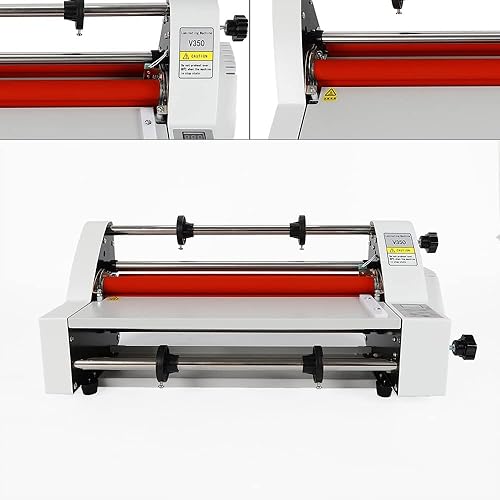 Miniatura 9 de Laminador de rollo en frío caliente, 110 V, 13 pulgadas, laminador V350, pantalla digital, máquina laminadora de una y doble cara, 4 rodillos,