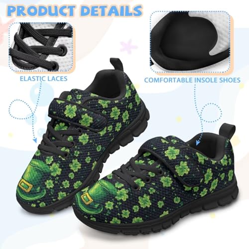 Girls St Patrick's Day Shoes Kids Single Buckle Sneakers Breathable Mesh Athletic Running Tennis Shoes4