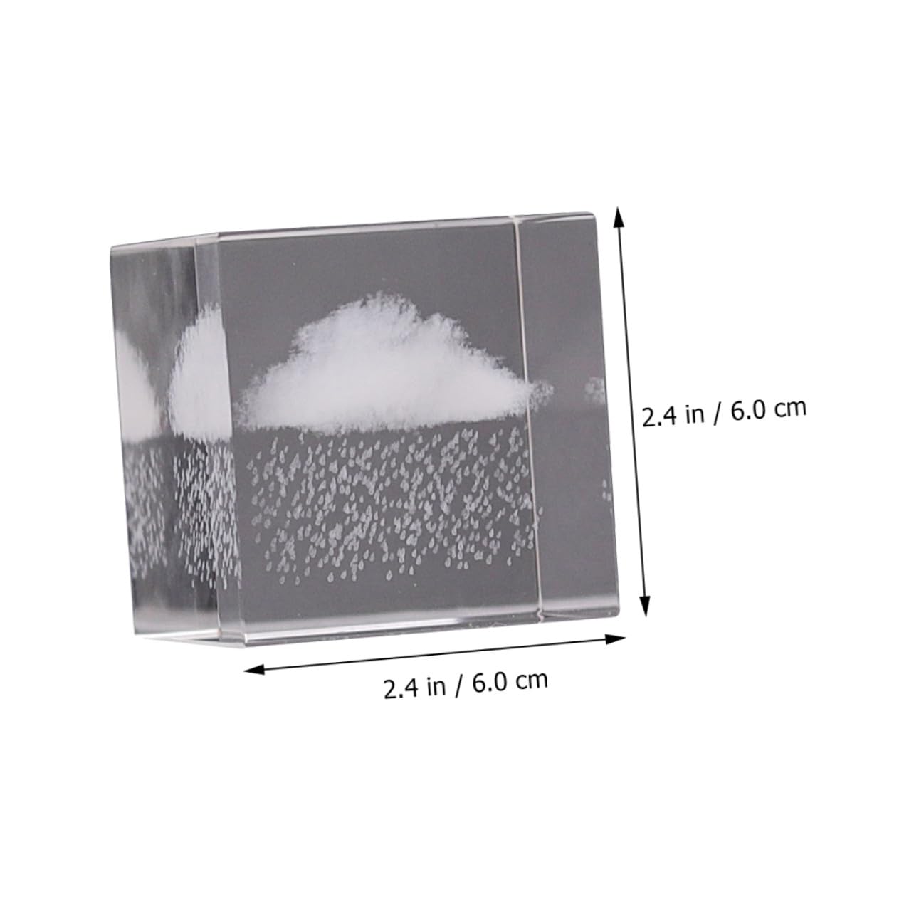 Decoración de Cristal Curativa Cubo Grande Transparente Nube de Lluvia Interior Adorno Artístico para Mesa Hogar y Oficina Fiesta y San Valentín