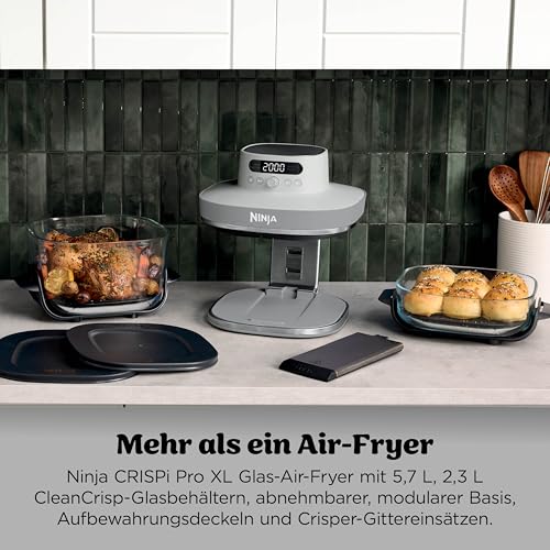 Ninja CRISPi PRO XL Glas-Heißluftfritteuse (Air-Fryer), Weiß AS090EUWH – Ansicht 4