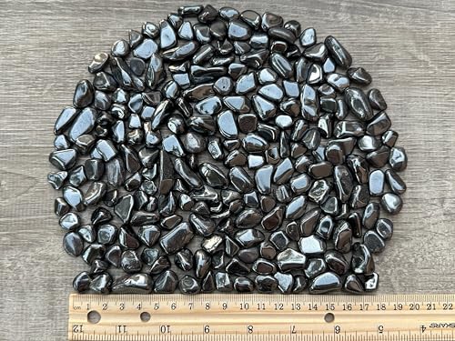 Image of GAF TREASURES 2 oz Lot Hematite Natural Semi Tumbled Hematite Gemstone Chips, Hematite Crushed Mini Crystals, Undrilled Crystal Chips (Hematite Large)