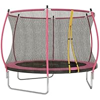 SPORTNOW 10ft Outdoor Trampoline, ASTM Certified Garden Trampoline Rebounder Jumping Mat with Safety Enclosure Net, Spring Cover, Pink