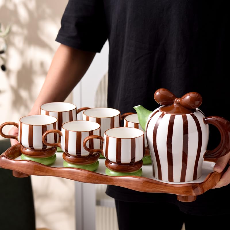 Jarra de Agua Juego de té Necesario for el hogar, Taza for, Agua for Sala Estar, hervidor frío cerámica, Juego