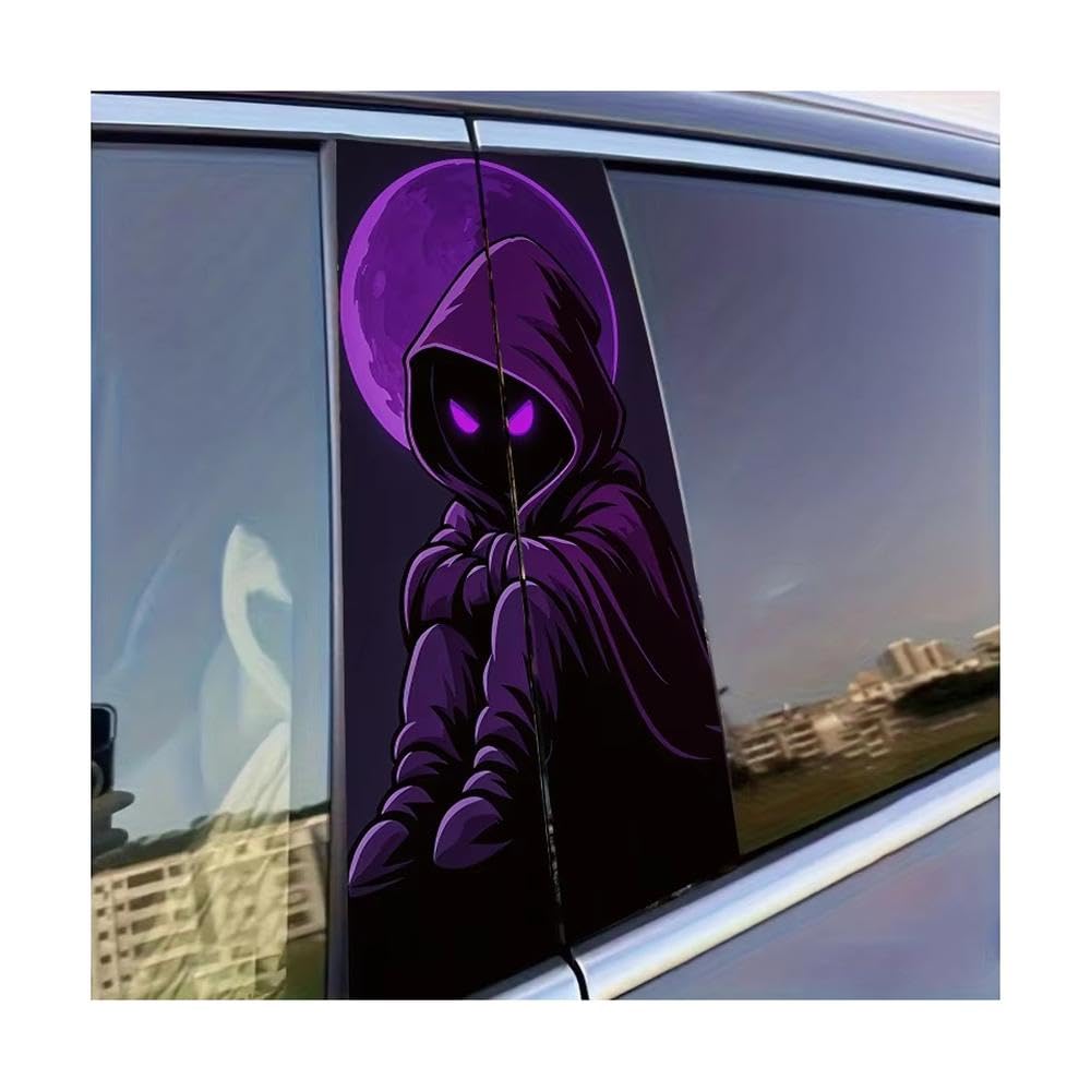 Decorative Items 2pcs Car Door Post Decals Hooded Shadow Glossy Material Protective Film