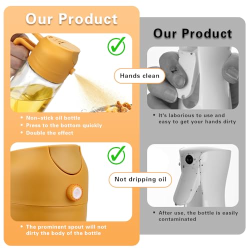Image of 2 in 1 Oil Sprayer, Oil Sprayer for Kitchen Cooking, 470ml Oil Spray Bottle for Home