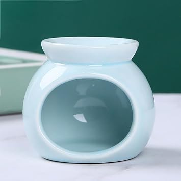 Ceramic Essential Oil Burner Tealight Candle Holder Decorative Aroma Diffuser Mini Size Blue