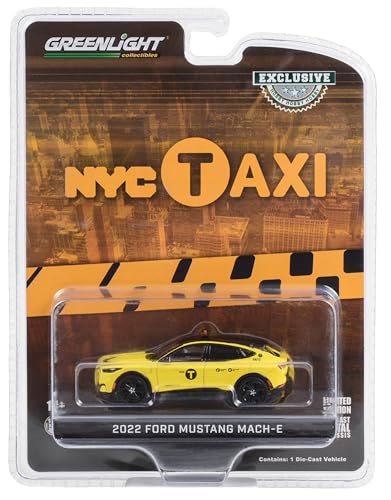 Greenlight 30430 Mach-E Jaune avec dessus noir Taxi Hobby Exclusive Series 1/64 Modèle de voiture moulé sous pression 2022