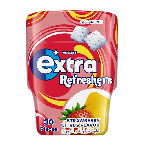 Extra Refreshing Chewing Gum Strawberry Flavor Sugar Free 30 Count Enjoy Refreshing Wherever You Are Prepare for Every Opportunity