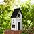 Glitzhome 10" H Hanging Birdhouse Modern Solid Wood White Decorative Garden Bird House for Outdoor