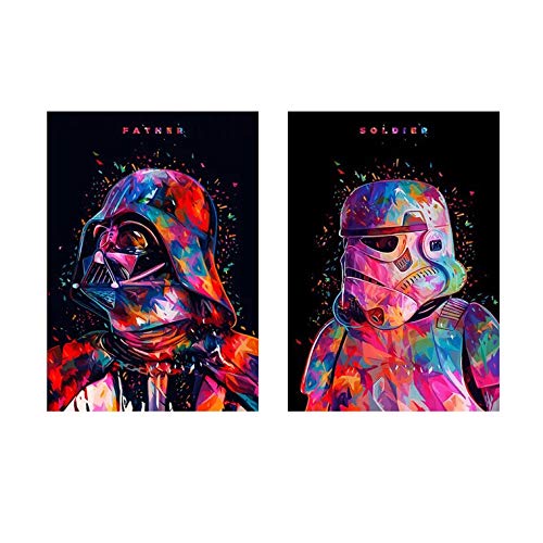 Two Packs,5D DIY Diamond Painting Full Round Drill Painting Embroidery Cross Stitch Rhinestone Wall Art Craft Classic Movie Pictures Mosaic Home Decoration (12X16IN/30X40CM)