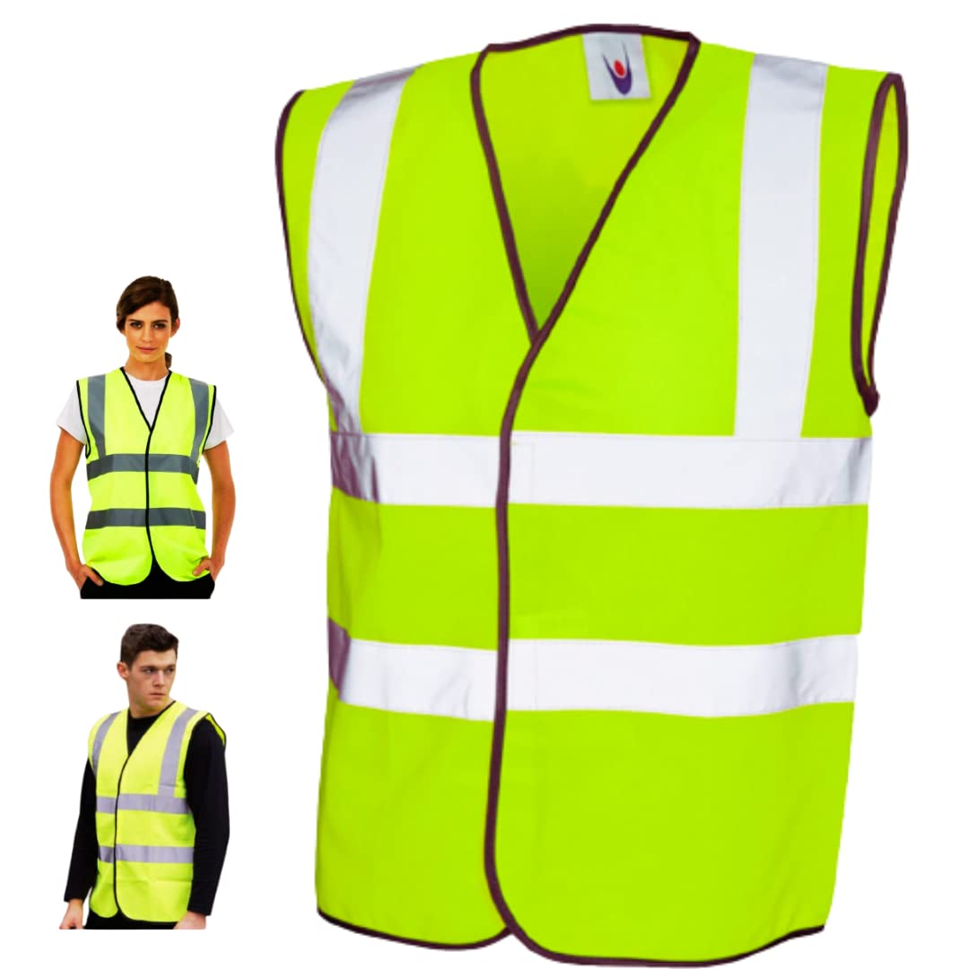 Hi Vis Vest with Reflective Stripes Around the Body and Each Shoulder High Vis Vests Eeasy Fit High Visibility Vest with ISO Certified