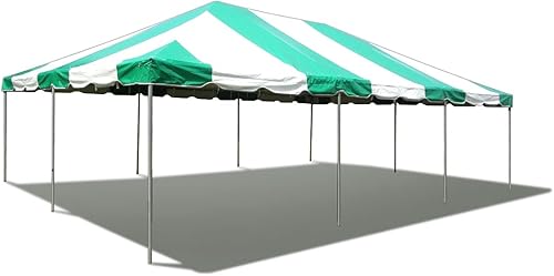Miniatura 1 de Party Tents Direct Tienda de campaña de 20 x 30 pies para fin de semana (verdeblanco) con bolsa de almacenamiento, tiendas de campaña para fiestas,