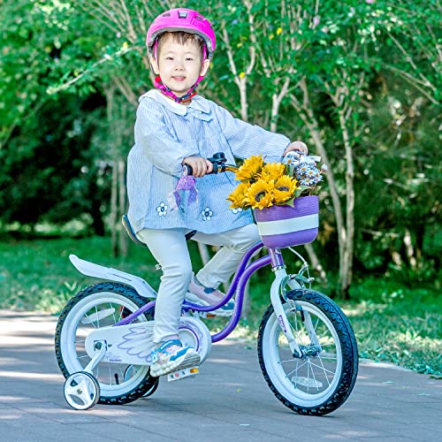 Image of Royalbaby Princess Girls Kids Bike 12 14 16 18 20 Inch Children Bicycle with Basket for Age 3-12 Years