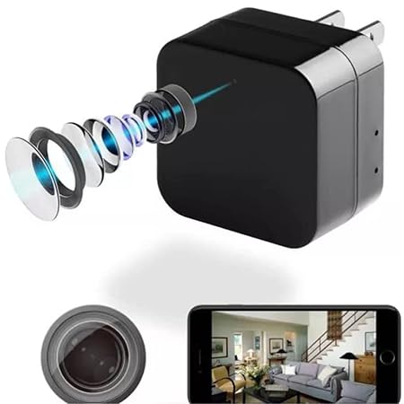 DDLC Wireless Camera Charger WiFi Full HD 4K USB Charger Security Indoor Low Light Night Vision AC Adapter, Motion Detection Work 24 Hours, Watch Live in Smartphone for Home Office