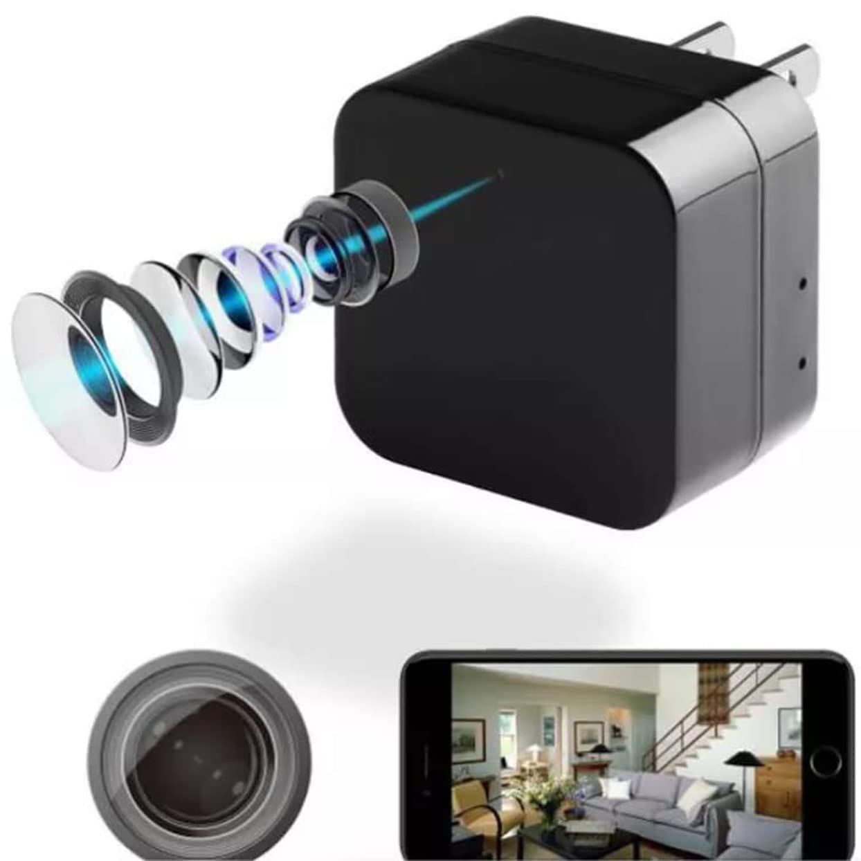 pkst with line BE TECHNICALLY SMART 4K Full HD WiFi Wall Charger Camera Adapter 1080p Video/Audio Remote View Security Camera Charger Socket. - Big Charger (B0CBWVM2TZ) Amazon Price History, Amazon Price Tracker