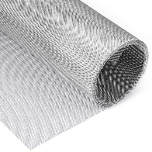 20 Mesh 304 Stainless Steel Wire Mesh Roll, 11.8'' x 118''(30cm x 300cm), Woven Fine Wire Meshes...