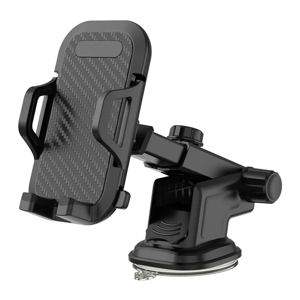 Universal Hands-Free Automobile Mounts Cell Phone Holder - Car Phone Holder Mount with [Military-Grade Suction & Stable Hook] for iPhone Smartphones,2 in 1 Fit for Windshield Dashboard.