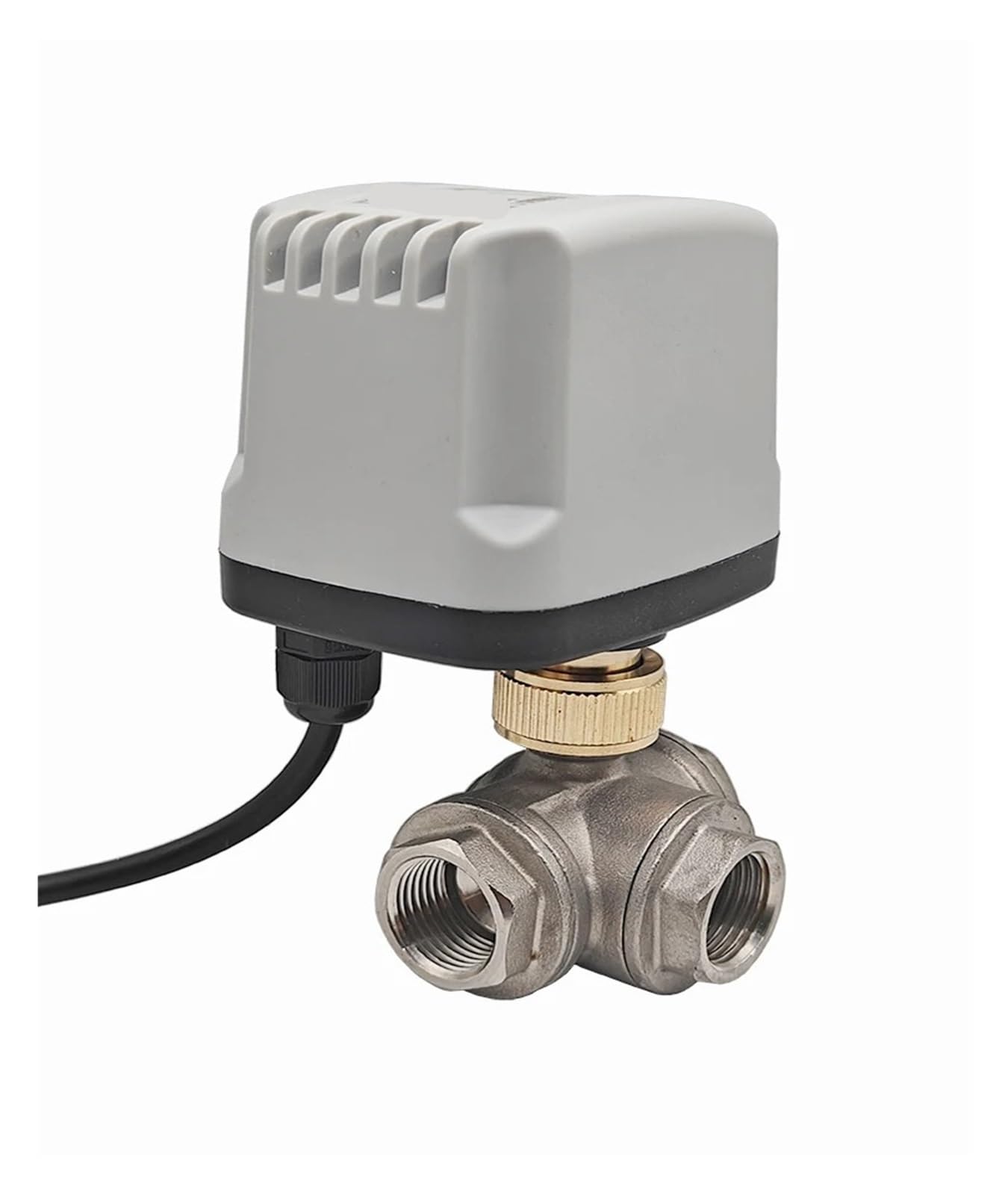 Vanne à bille électrique 3 voies T DN15 12V CR02 en acier inoxydable IP65