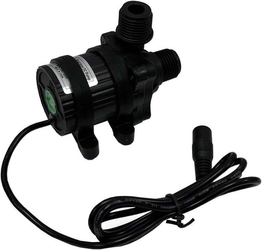 SHYSKY DC40F-1240 Micro Brushless DC Water Pump 12V 14W, 206GPH 13ft, Waterproof, 1/2 inch threaded ports, Safe Low Noise Stable Long-term Work, Submersible or Land Use, For Small cooling, gardening
