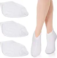 3 pares de meias hidratantes durante a noite, meias cosméticas hidratantes para mulheres e homens, meias hidratantes com loção para spa durante a noite absorvendo para pés secos e rachados