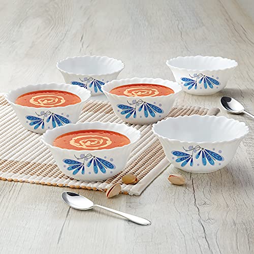 Image of Larah by Borosil Twilight 6 Pcs Opalware Bowl Set (150 ml Each)