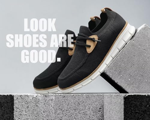 Image of Men's Walking Boat Shoes Slip On Casual Loafers Non Slip Comfortable Lightweight Work Driving Shoes