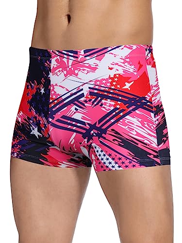 Image of Men's Square Leg Swimming Jammer Shorts UPF50+,Men Swimsuit Swim Jammers Fabric Shape Retention