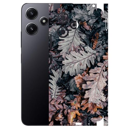 Image of AtOdds - Full Body Back Screen Guard Protector Film - Lamination Wrap Skin Sticker Compatible with REDMI 12 (5G) | Scratchproof Matte Finish (Design - Dry Leaves)