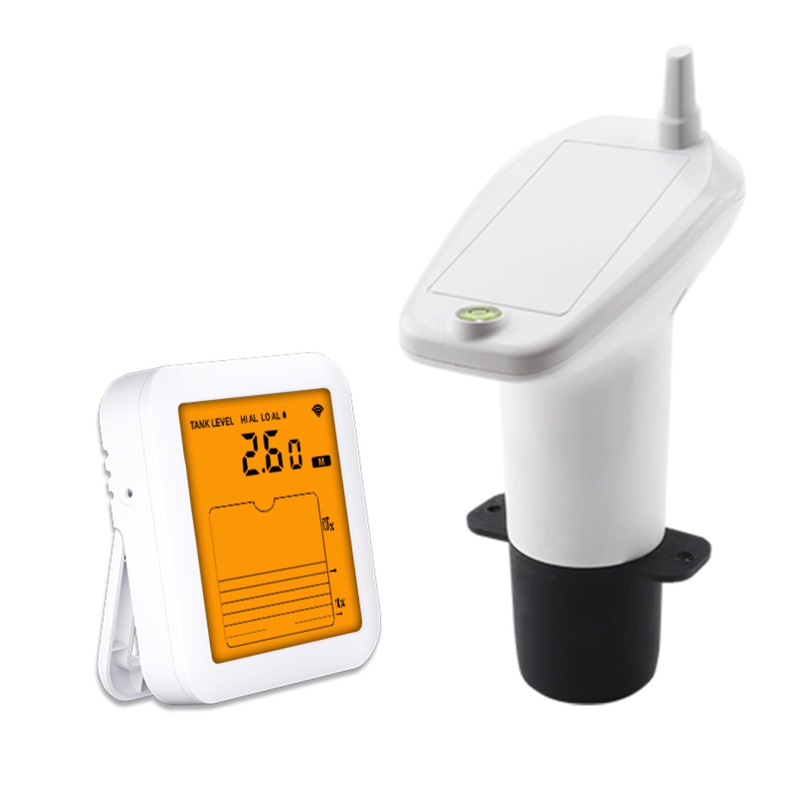 Monitor ' acqua con allarmi massimo-minimo, display della temperatura da 40 ℃ a 60 ℃ e installazione flessibile Rilevatore livelli liquidi LCD con letture della temperatura dei serbatoi