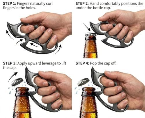 Image of Stainless Steel Bottle Opener - Compact Beer Opener, Cool Gadgets for Men Daily Life, Home, Bar, Kitchen & Travel Camping Tools, Rust-Resistant, Easy to Use