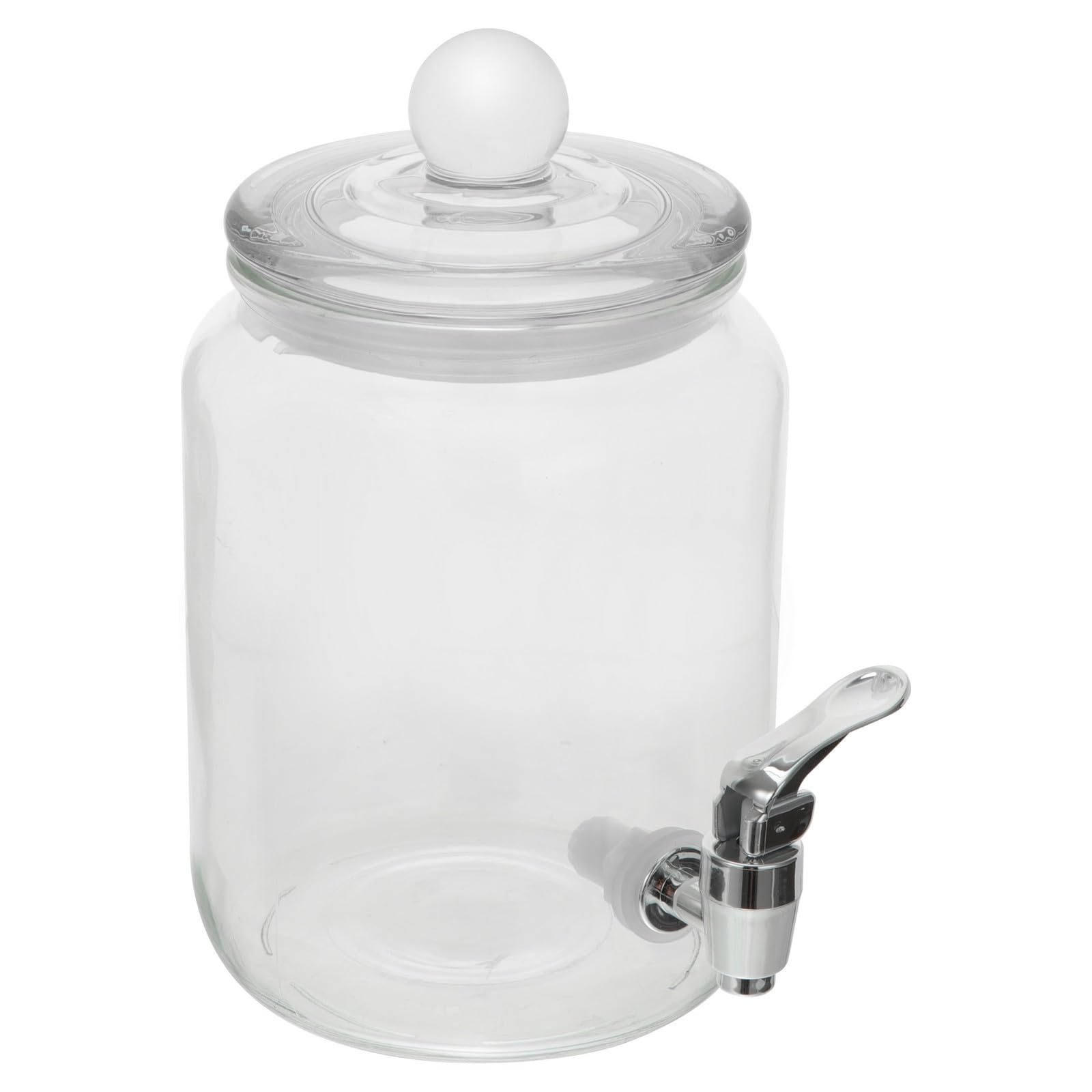 SHINEOFI Dispensador de Bebidas Frías de Vidrio Grifo para Fiestas y Bodas, Diseño Clásico y Funcional para Almacenar y Servir Vodka y Ron